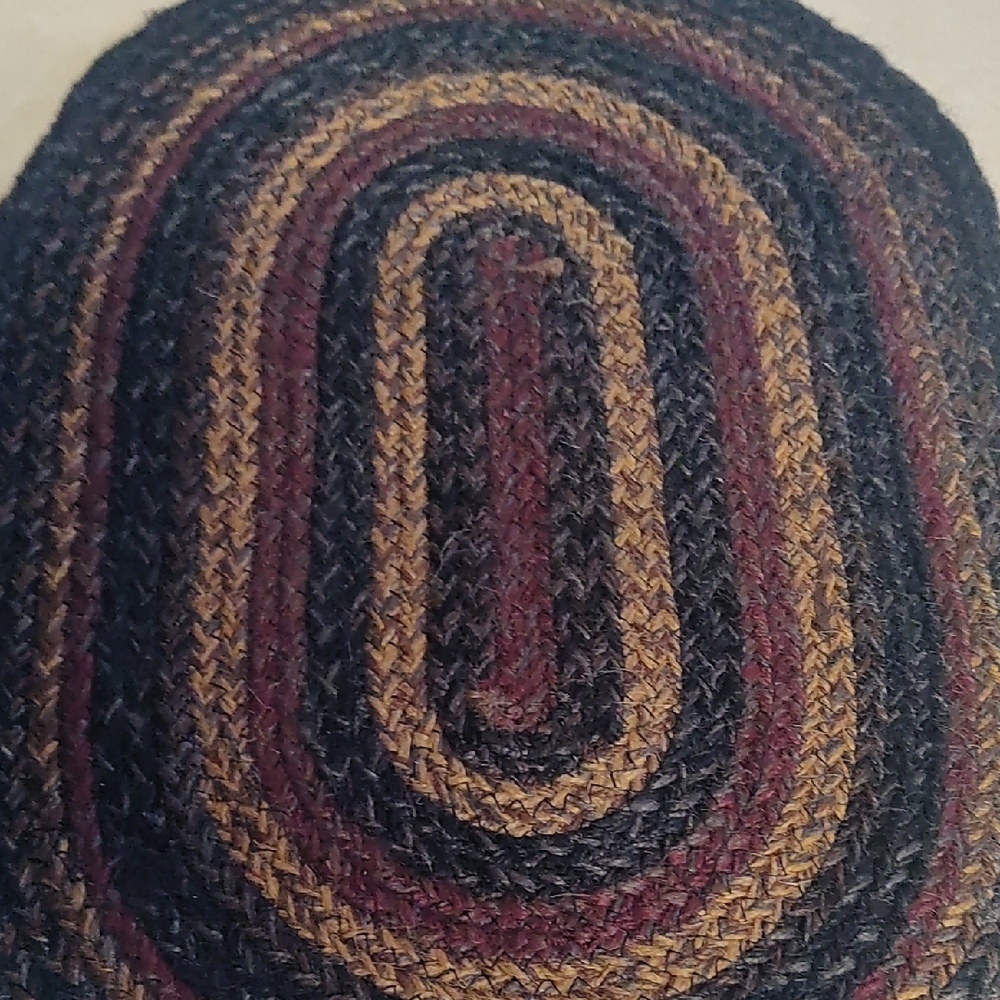 Handwoven Multicolor Oval Rug